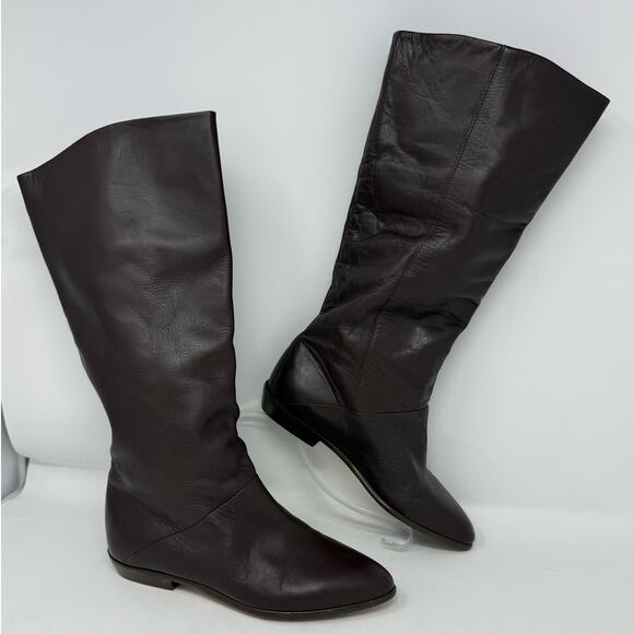 Ipanema Brown Leather Knee-High Boots Size 6.5 - Picture 1 of 12